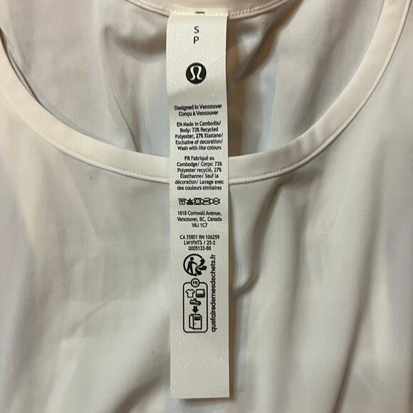 Lululemon Ruched Racerback Tank Top White Size Small NWT - Picture 6 of 6